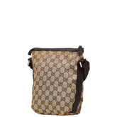 グッチ GGキャンバス 斜め掛け ショルダーバッグ 92646 002214 ベージュ ブラウン キャンバス レザー レディース GUCCI 【中古】
